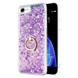Microsonic Apple iPhone 8 Kılıf Glitter Liquid Holder Mor