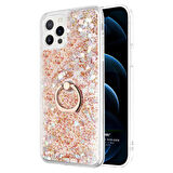 Microsonic Apple iPhone 12 Pro Max Kılıf Glitter Liquid Holder Gold