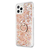 Microsonic Apple iPhone 12 Pro Max Kılıf Glitter Liquid Holder Gold