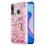 Microsonic Huawei P smart Z Kılıf Glitter Liquid Holder Pembe
