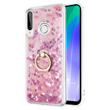 Microsonic Huawei Y6P Kılıf Glitter Liquid Holder Pembe