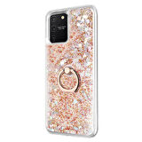 Microsonic Samsung Galaxy A91 Kılıf Glitter Liquid Holder Gold
