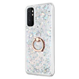 Microsonic Xiaomi Mi Note 10 Lite Kılıf Glitter Liquid Holder Gümüş