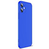 Microsonic Apple iPhone 12 Kılıf Double Dip 360 Protective Mavi
