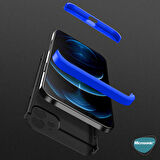 Microsonic Apple iPhone 12 Mini Kılıf Double Dip 360 Protective Siyah Gri