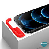 Microsonic Apple iPhone 12 Mini Kılıf Double Dip 360 Protective Siyah Gri