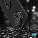 Microsonic Xiaomi Redmi Note 9 Pro 5G Kılıf Kickstand Ring Holder Lacivert