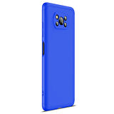 Microsonic Xiaomi Poco X3 NFC Kılıf Double Dip 360 Protective Mavi