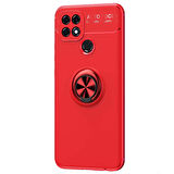 Microsonic Oppo A15 Kılıf Kickstand Ring Holder Kırmızı