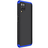 Microsonic Samsung Galaxy A12 Kılıf Double Dip 360 Protective Siyah Mavi