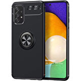 Microsonic Samsung Galaxy A72 Kılıf Kickstand Ring Holder Siyah