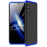 Microsonic Samsung Galaxy S21 Kılıf Double Dip 360 Protective Siyah Mavi