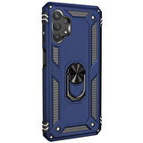 Microsonic Samsung Galaxy A32 5G Kılıf Military Ring Holder Lacivert