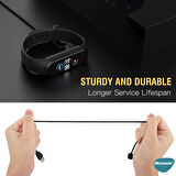 Microsonic Xiaomi Mi Band 6 Manyetik USB Şarj Kablosu Siyah