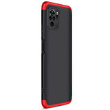 Microsonic Xiaomi Redmi Note 10 Kılıf Double Dip 360 Protective Siyah Kırmızı