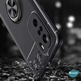 Microsonic Xiaomi Redmi K40 Kılıf Kickstand Ring Holder Kırmızı