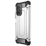 Microsonic Xiaomi Poco F3 Kılıf Rugged Armor Gümüş