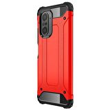 Microsonic Xiaomi Redmi K40 Kılıf Rugged Armor Kırmızı