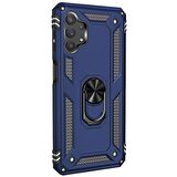 Microsonic Samsung Galaxy A32 4G Kılıf Military Ring Holder Lacivert