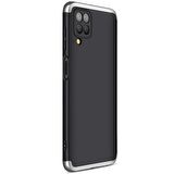 Microsonic Samsung Galaxy M12 Kılıf Double Dip 360 Protective Siyah Gri
