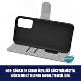 Microsonic Samsung Galaxy M12 Kılıf Fabric Book Wallet Gri