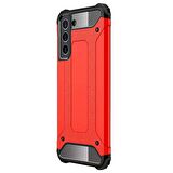 Microsonic Samsung Galaxy S21 FE Kılıf Rugged Armor Kırmızı