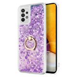 Microsonic Samsung Galaxy A52 Kılıf Glitter Liquid Holder Mor