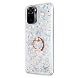 Microsonic Xiaomi Redmi Note 10S Kılıf Glitter Liquid Holder Gümüş