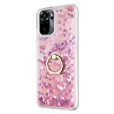 Microsonic Xiaomi Redmi Note 10 Kılıf Glitter Liquid Holder Pembe