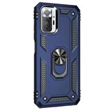 Microsonic Xiaomi Redmi Note 10 Pro Kılıf Military Ring Holder Lacivert