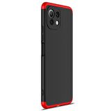 Microsonic Xiaomi Mi 11 Lite Kılıf Double Dip 360 Protective Siyah Kırmızı