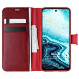 Microsonic General Mobile GM 21 Plus Kılıf Delux Leather Wallet Kırmızı