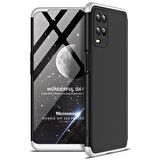 Microsonic Oppo A54 4G Kılıf Double Dip 360 Protective Siyah Gri