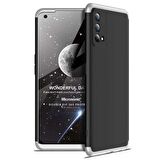Microsonic Oppo A74 4G Kılıf Double Dip 360 Protective Siyah Gri