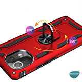 Microsonic Xiaomi Mi 11 Lite Kılıf Military Ring Holder Rose Gold