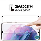 Microsonic Samsung Galaxy S21 FE Tam Kaplayan Temperli Cam Ekran Koruyucu Siyah