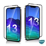 Microsonic Apple Uyumlu iPhone 13 Pro Max Tam Kaplayan Temperli Cam Ekran Koruyucu Siyah