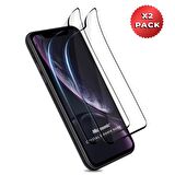 Microsonic Apple Uyumlu iPhone XR Crystal Seramik Nano Ekran Koruyucu Siyah (2 Adet)