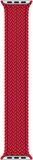 Microsonic Apple Watch Uyumlu Series 7 41mm Kordon, (Small Size, 127mm) Braided Solo Loop Band Kırmızı 