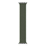 Microsonic Apple Watch Series 7 45mm Kordon, (Large Size, 160mm) Braided Solo Loop Band Koyu Yeşil