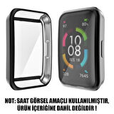 Microsonic Huawei Band 6 Kılıf 360 Full Round Soft Silicone Siyah