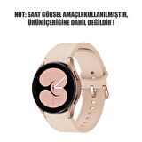 Microsonic Samsung Galaxy Watch 4 44mm Kordon Solid Silicone Band Pembe