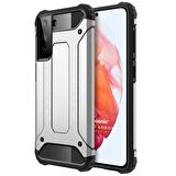 Microsonic Samsung Galaxy S22 Kılıf Rugged Armor Gümüş
