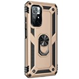 Microsonic Xiaomi Redmi Note 11 Kılıf Military Ring Holder Gold