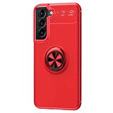 Microsonic Samsung Galaxy S22 Kılıf Kickstand Ring Holder Kırmızı