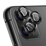 Microsonic Apple Uyumlu iPhone 11 Pro Tekli Kamera Lens Koruma Camı Siyah