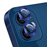 Microsonic Apple Uyumlu iPhone 12 Mini Tekli Kamera Lens Koruma Camı Lacivert