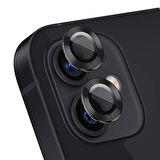 Microsonic Apple Uyumlu iPhone 12 Mini Tekli Kamera Lens Koruma Camı Siyah