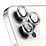 Microsonic Apple Uyumlu iPhone 12 Pro Max Tekli Kamera Lens Koruma Camı Gümüş