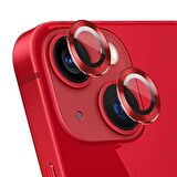 Microsonic Apple Uyumlu iPhone 13 Tekli Kamera Lens Koruma Camı Kırmızı